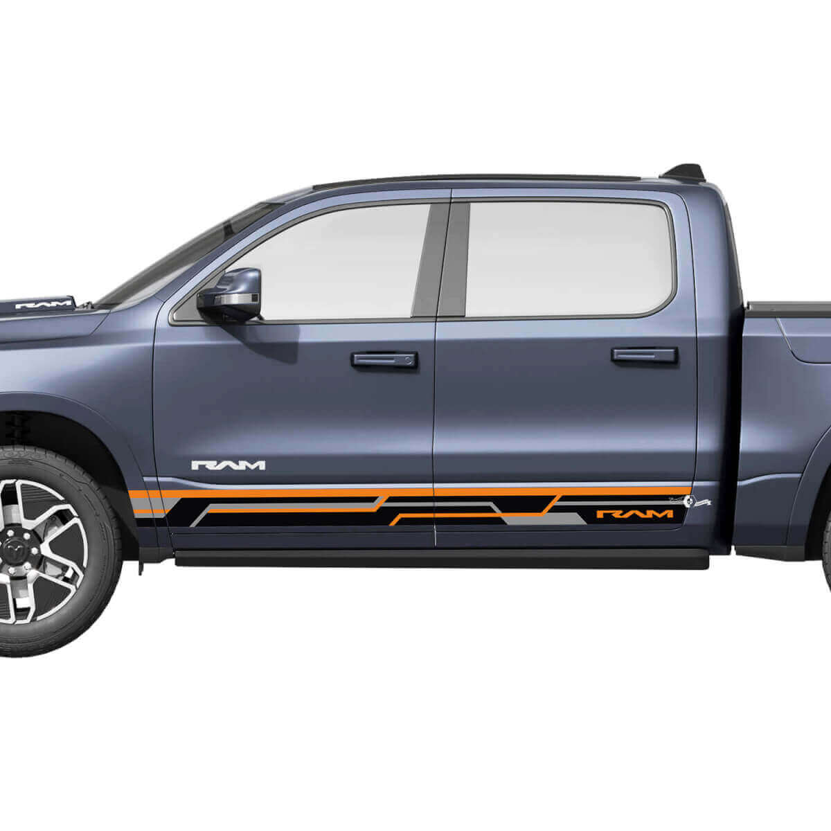 Geometric Side Doors Stripes Vinyl Decals Stickers Graphics for Dodge Ram 1500 REV