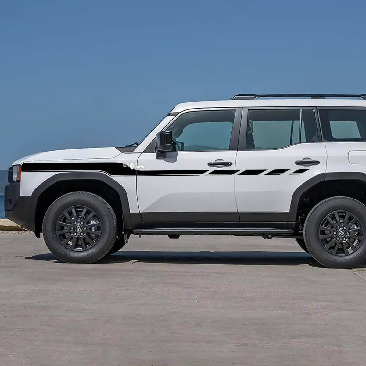 Side Doors Accent Checkered Stripes Decals Vinyl Stickers Graphic For Toyota Land Cruiser 