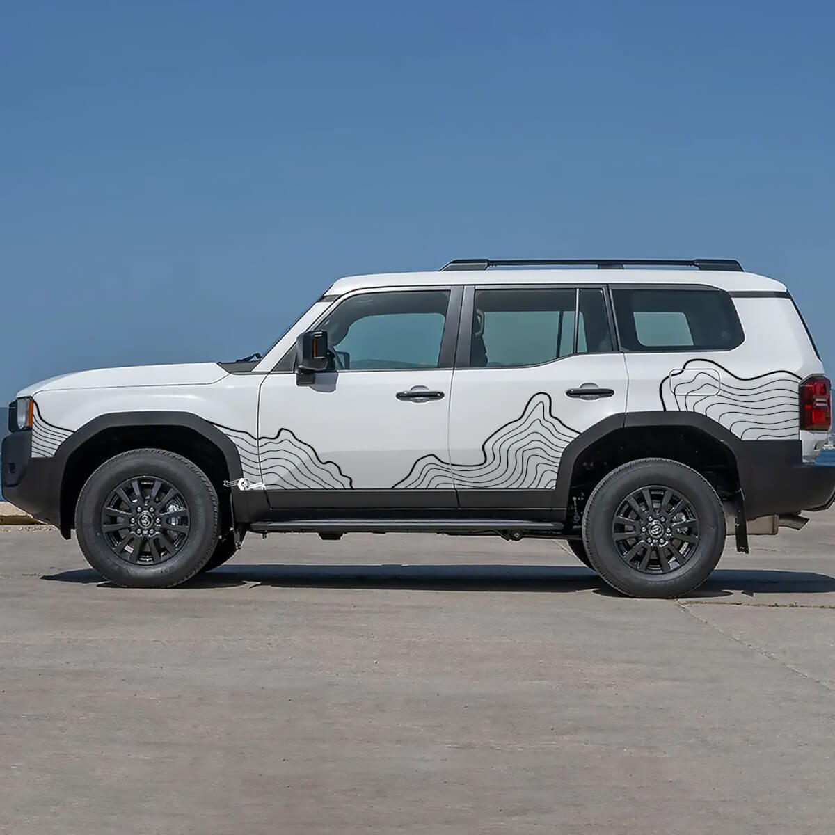 Toyota Land Cruiser Side Doors Topographic Map Decals Vinyl Stickers Graphic