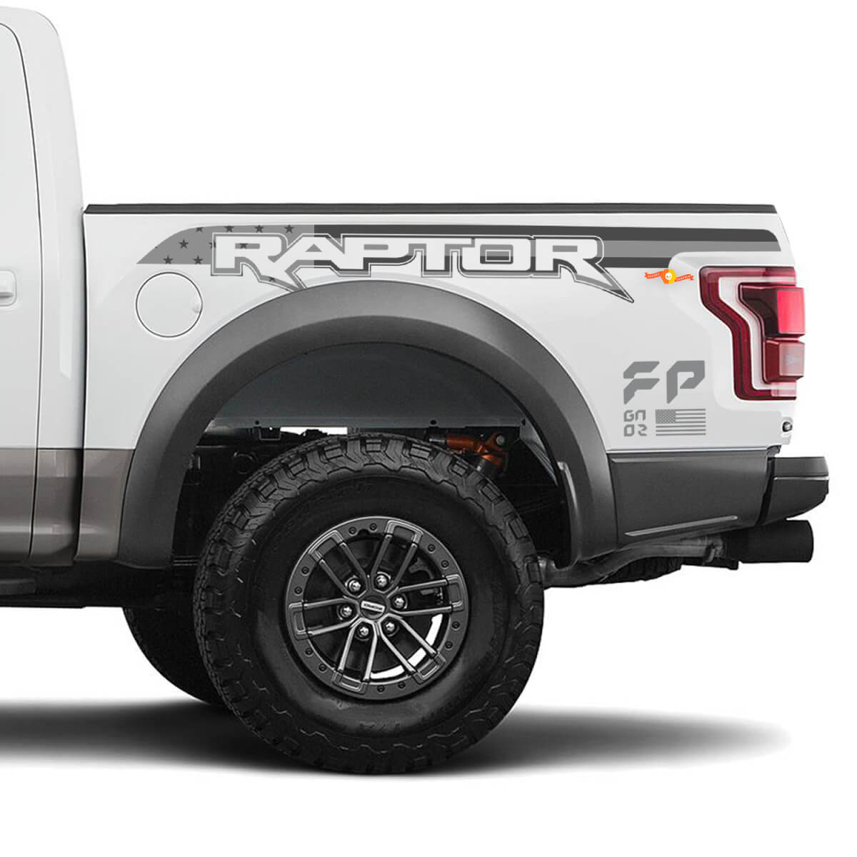 Ford Raptor F150 FP Rear Quarter US Flag Vinyl Decals Stickers