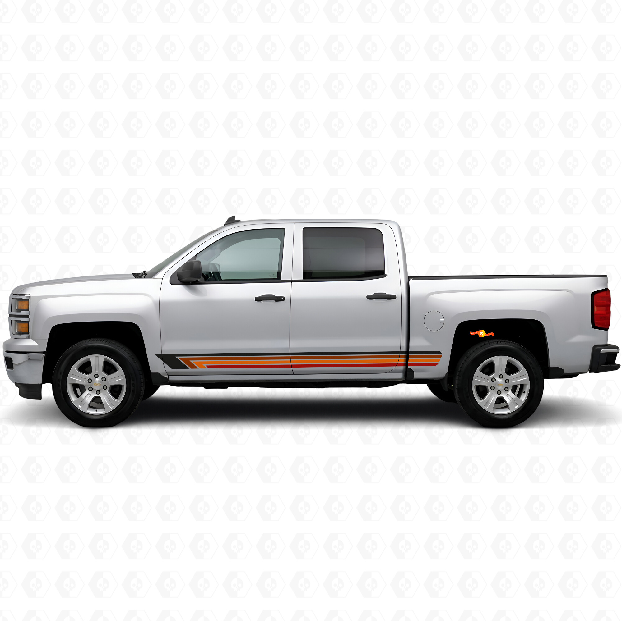 Vintage Band Door & Rocker Panel Vinyl Stripes for Chevrolet Silverado 1500 K2XX 2014-2019