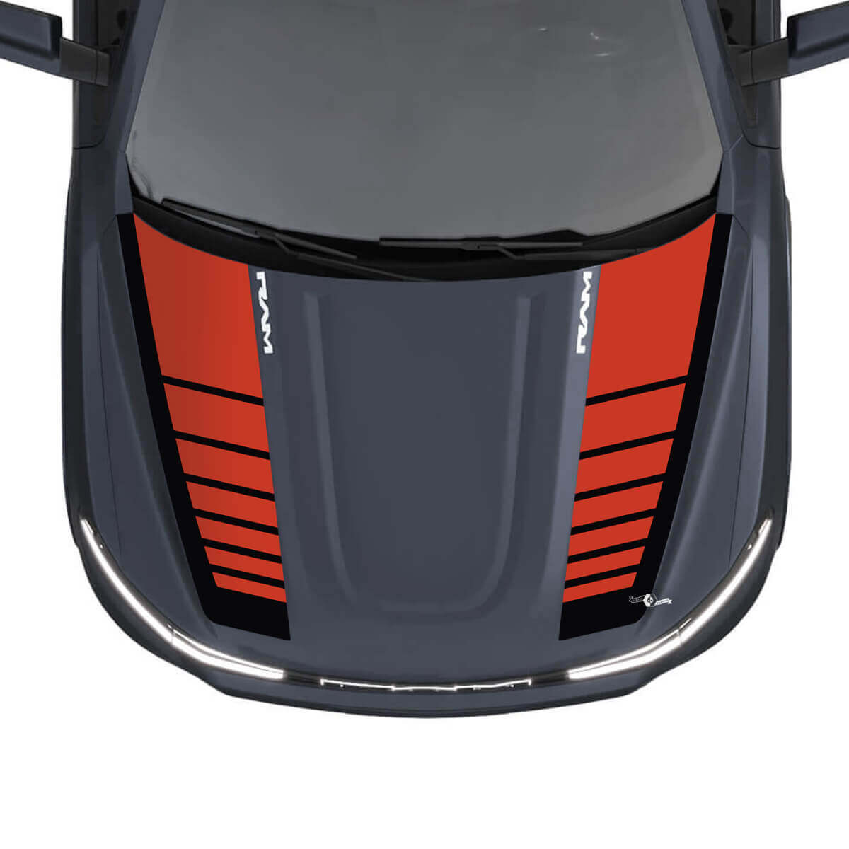 Hood Stripes Vinyl Decals Stickers Graphics for Dodge Ram 1500 REV #2