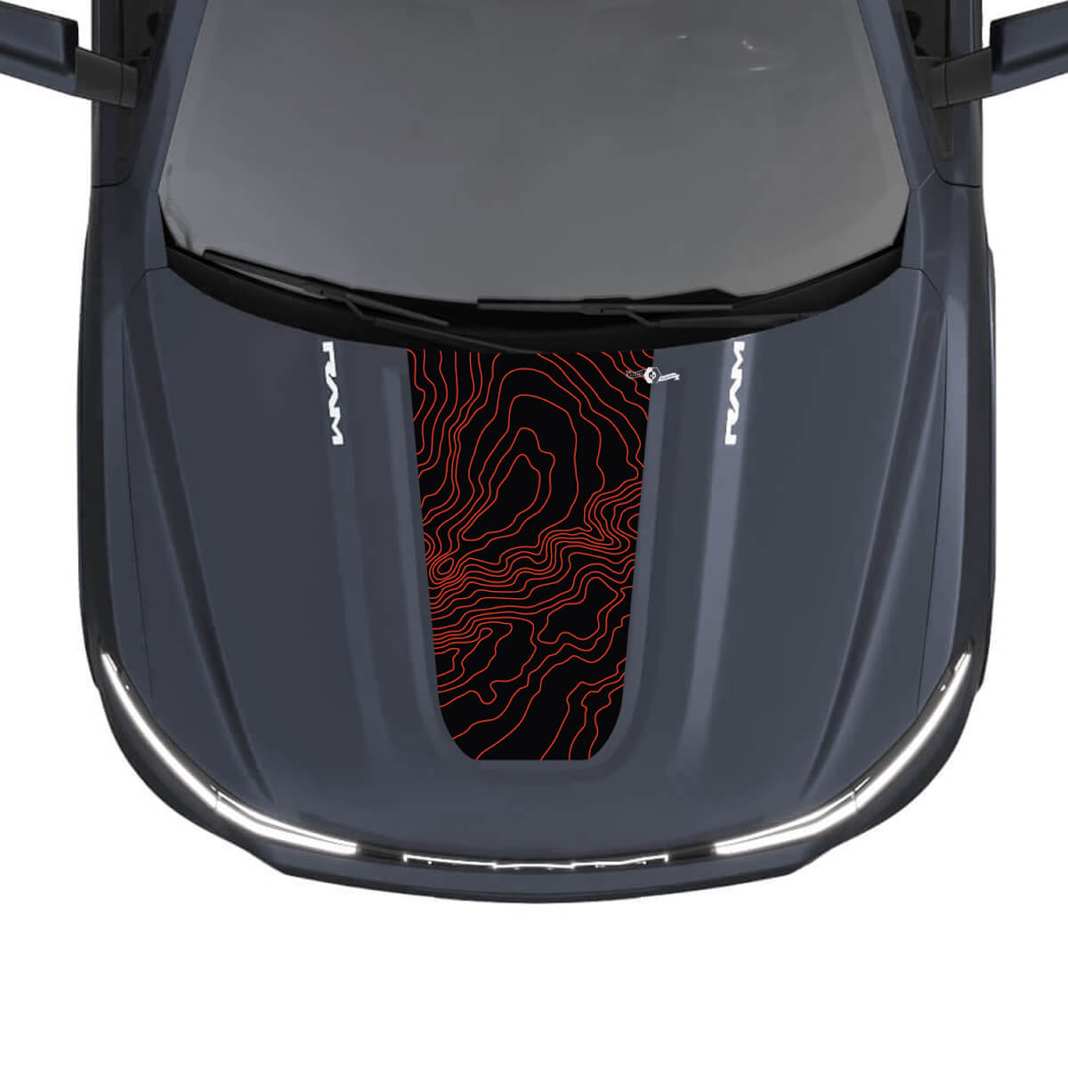 Hood Stripes Topographic map for Dodge RAM 1500 REV Vinyl Decals Stickers Graphics