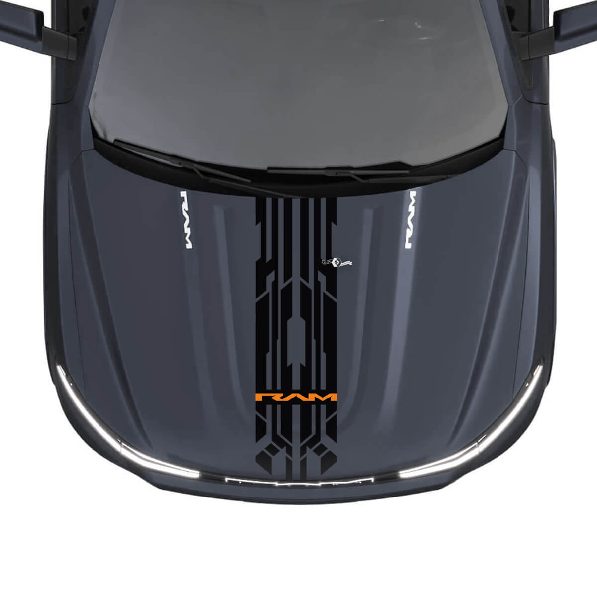 Hood Central Modern Stripes for Dodge RAM 1500 REV Vinyl Decals Stickers Graphics 2