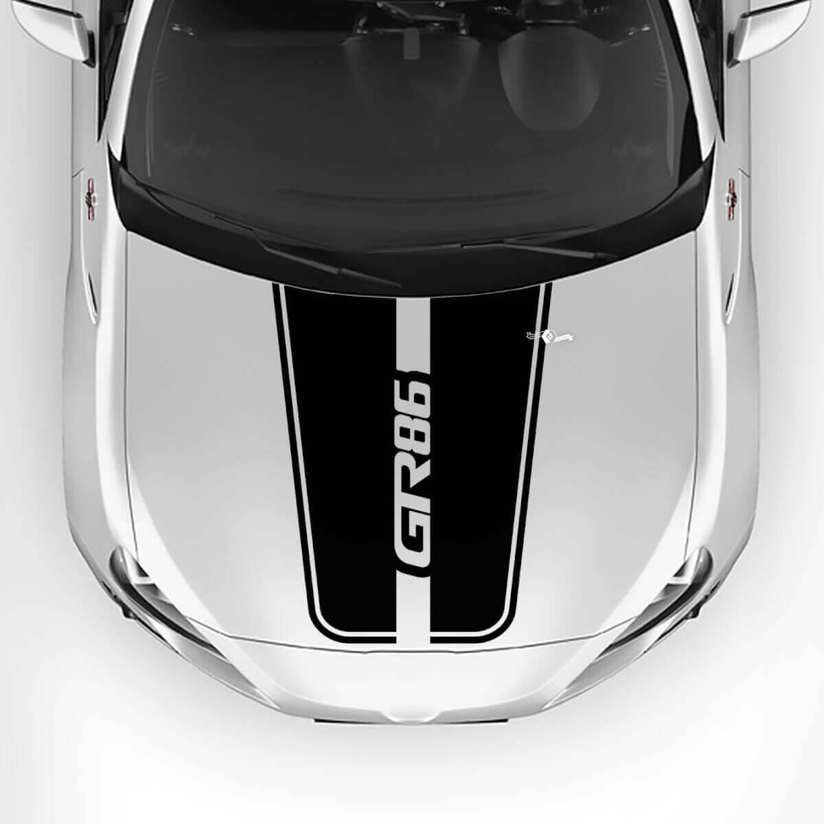 GR86 Logo Hood Racing Stripes Graphics Decals Stickers 2 For Toyota GR86