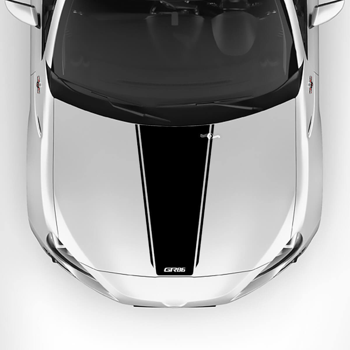 GR86 Logo Hood Racing Stripes Graphics Decals Stickers 3 For Toyota GR86