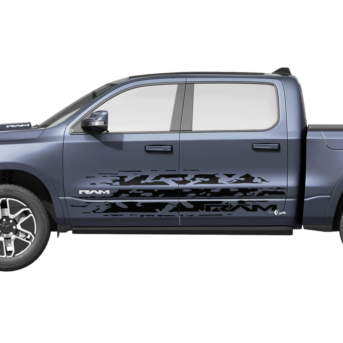 Splash Distressed Side Doors Truck Vinyl Decals Stickers Graphics for Dodge RAM 1500 REV