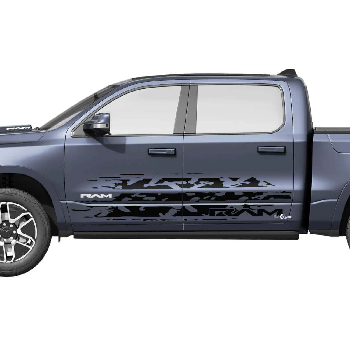 Splash Distressed Side Doors Truck Vinyl Decals Stickers Graphics for Dodge Ram 1500 REV