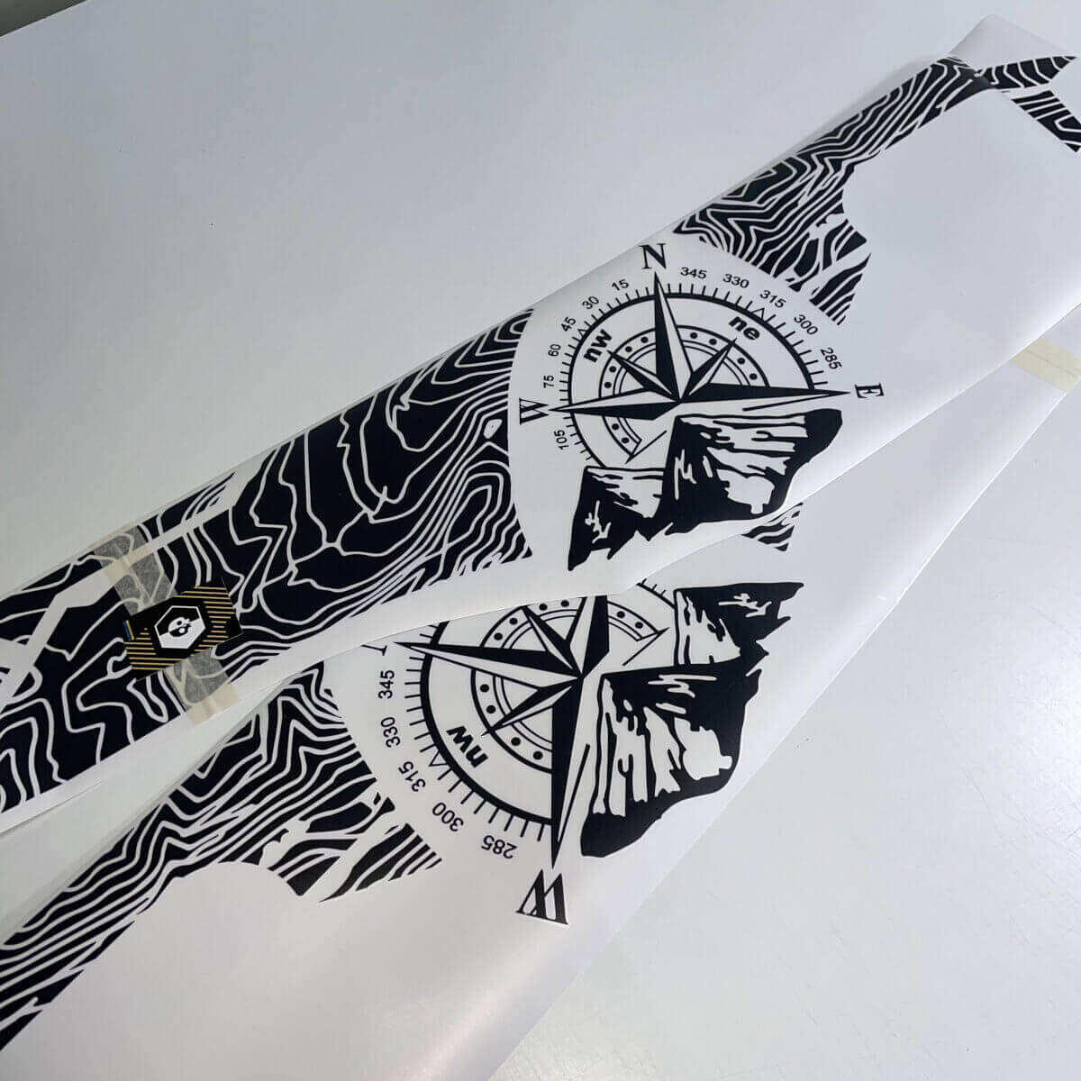 2x Topographic Map edition BedSide Side Vinyl Stickers Decal fit to Hyundai Santa Cruz 2