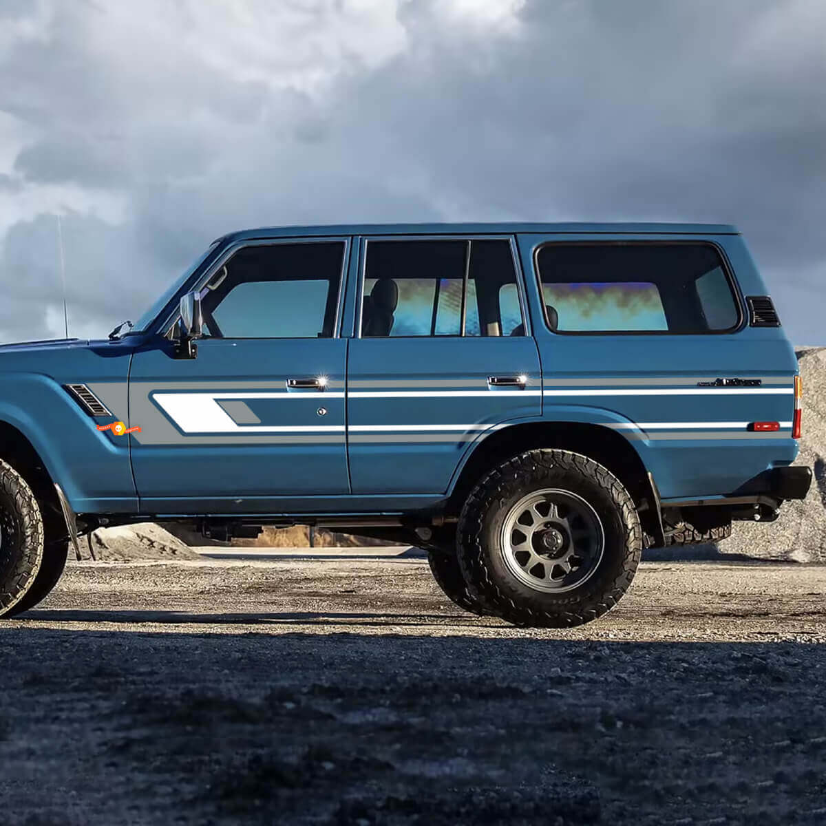 Retro Stripes Side doors Vinyl Decals Stickers for 1988 Toyota Land Cruiser
