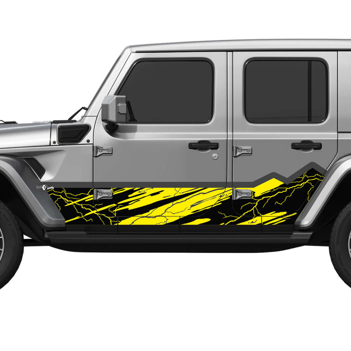 Camo Mountains Lightning Side Doors Vinyl Decal Sticker for Jeep Wrangler