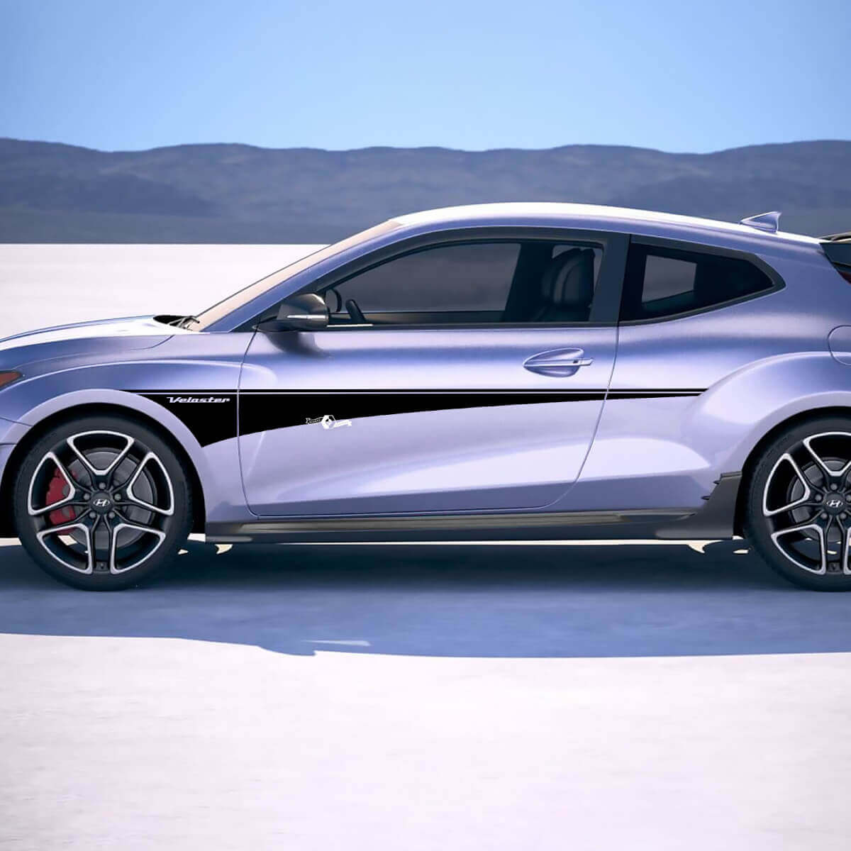 2x Door Side Stripes Vinyl Stickers Decal fit to Hyundai Veloster