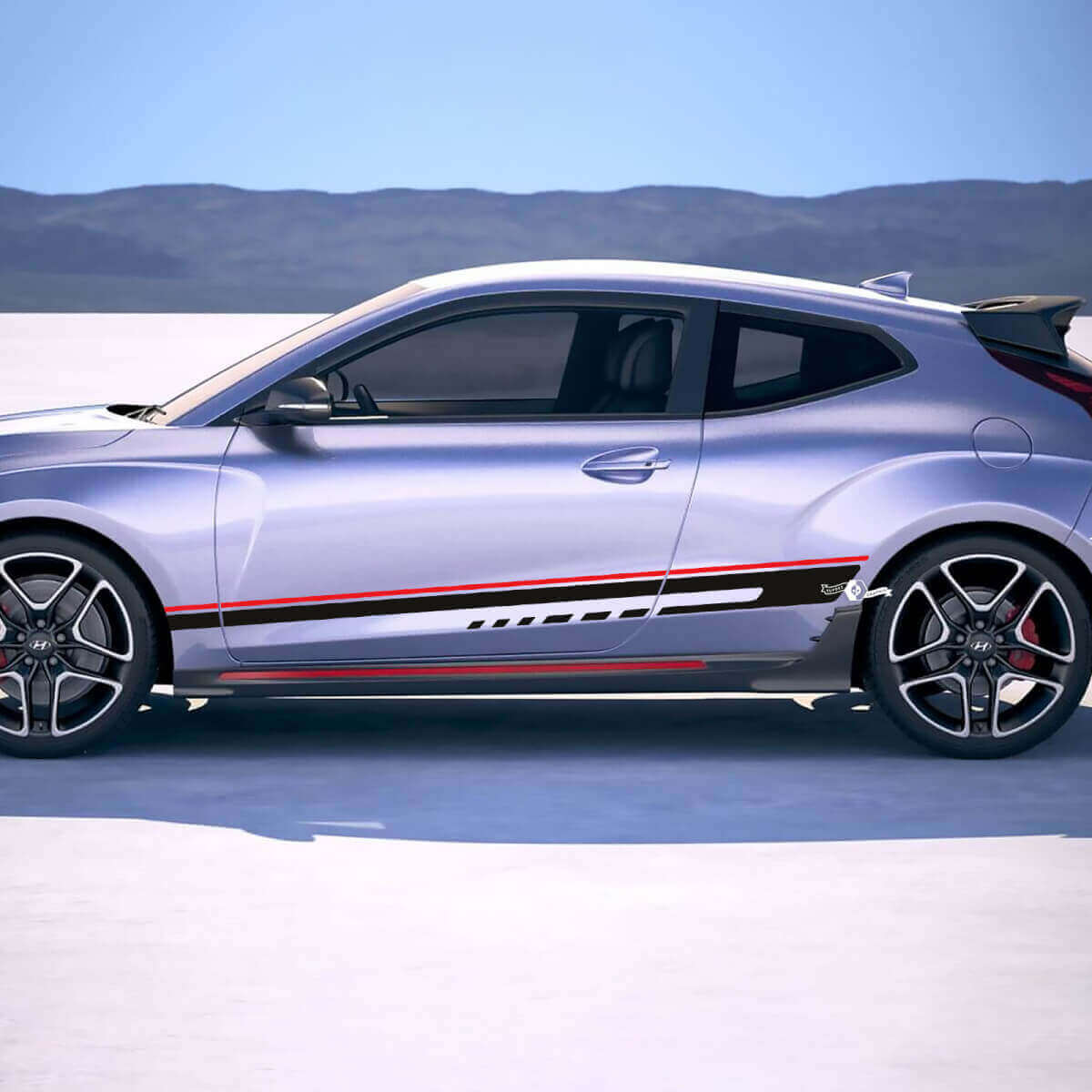 Side Racing Stripes Vinyl Stickers Decal For Hyundai Veloster 2