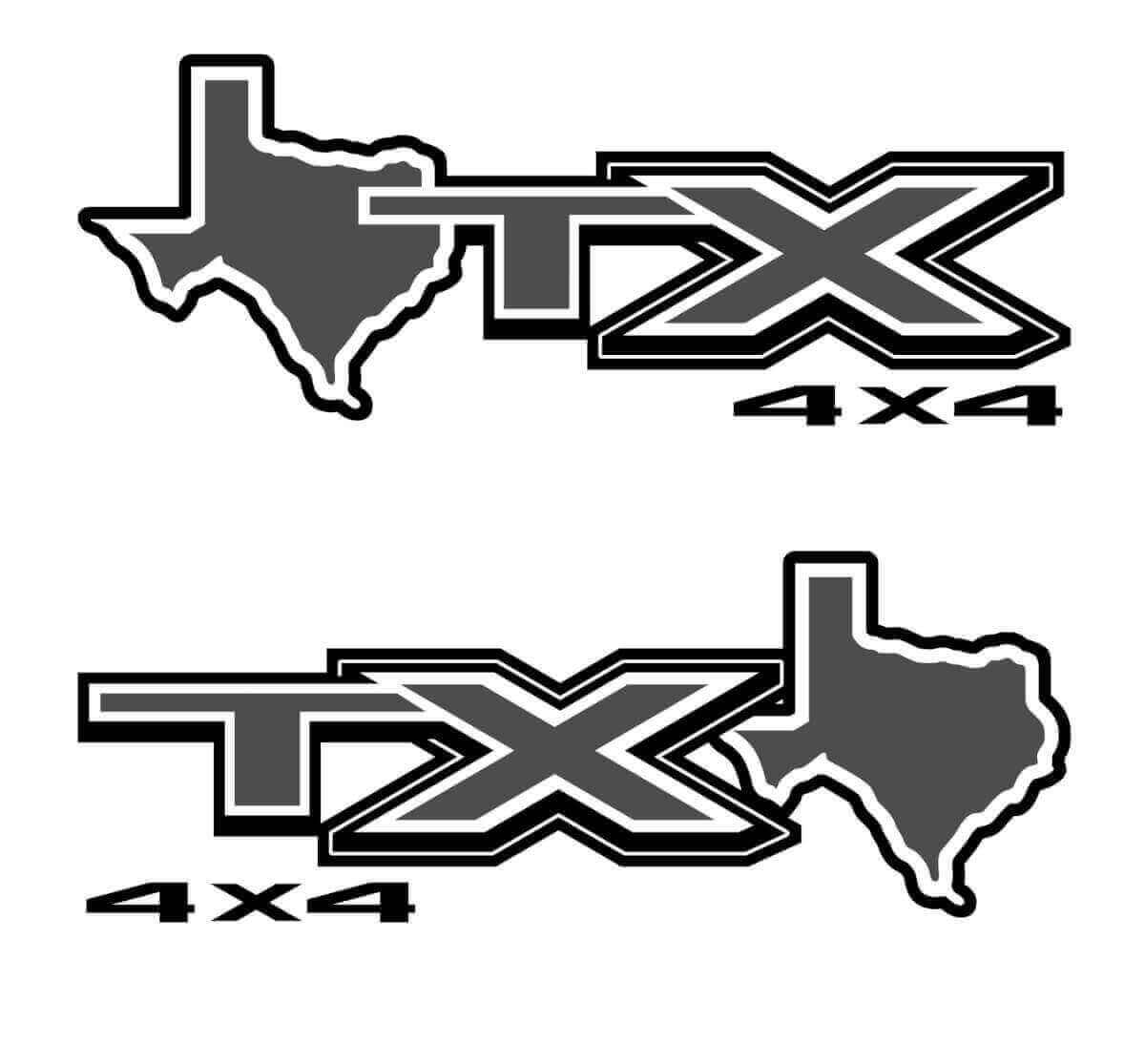 Texas 4X4 Mountain Vinyl Decals Stickers Graphics for Musclecar truck F-250 F-350 Super Duty STX