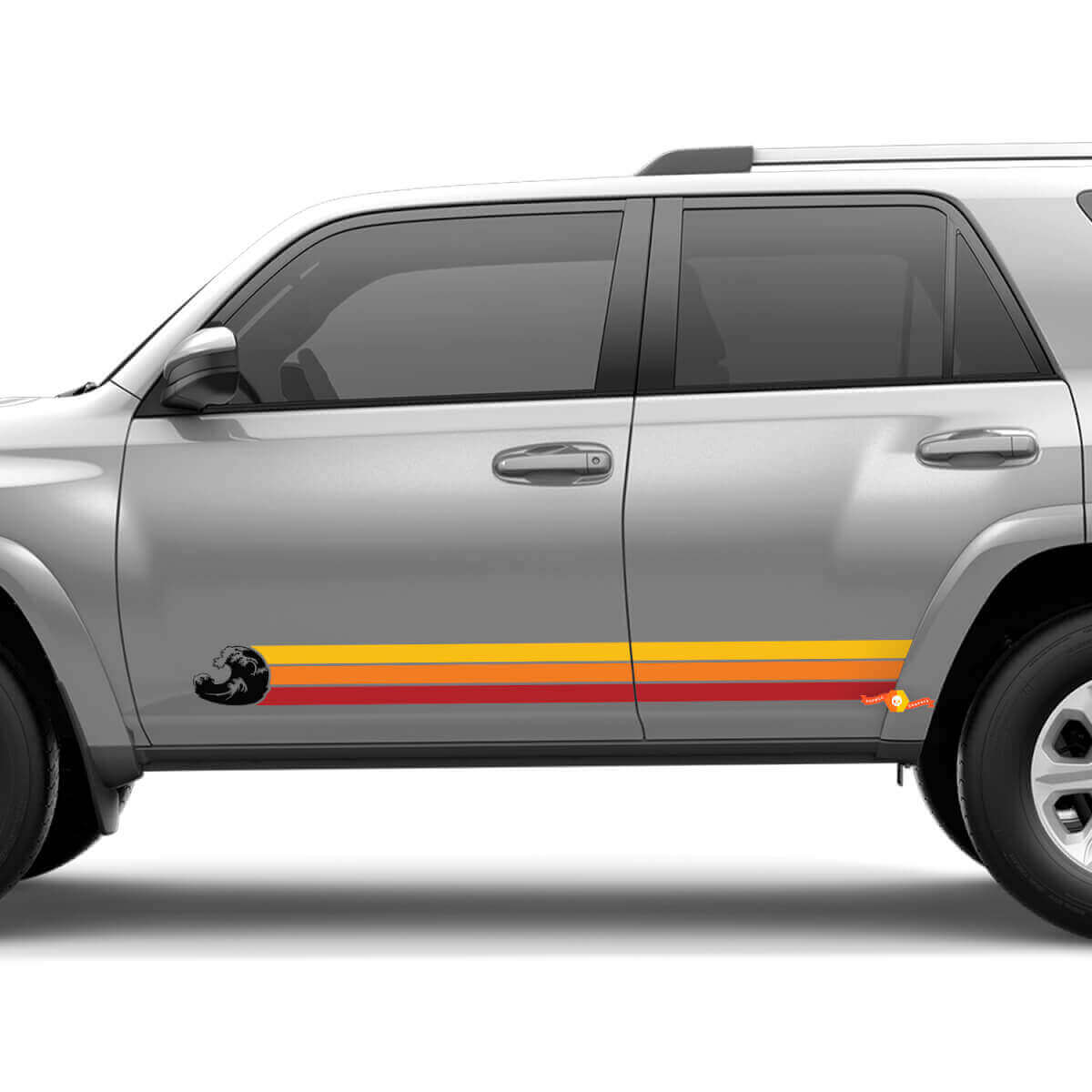 Retro Vintage Heritage Wave Rocker Panel Decal Side Stripe Sticker For Toyota 4Runner