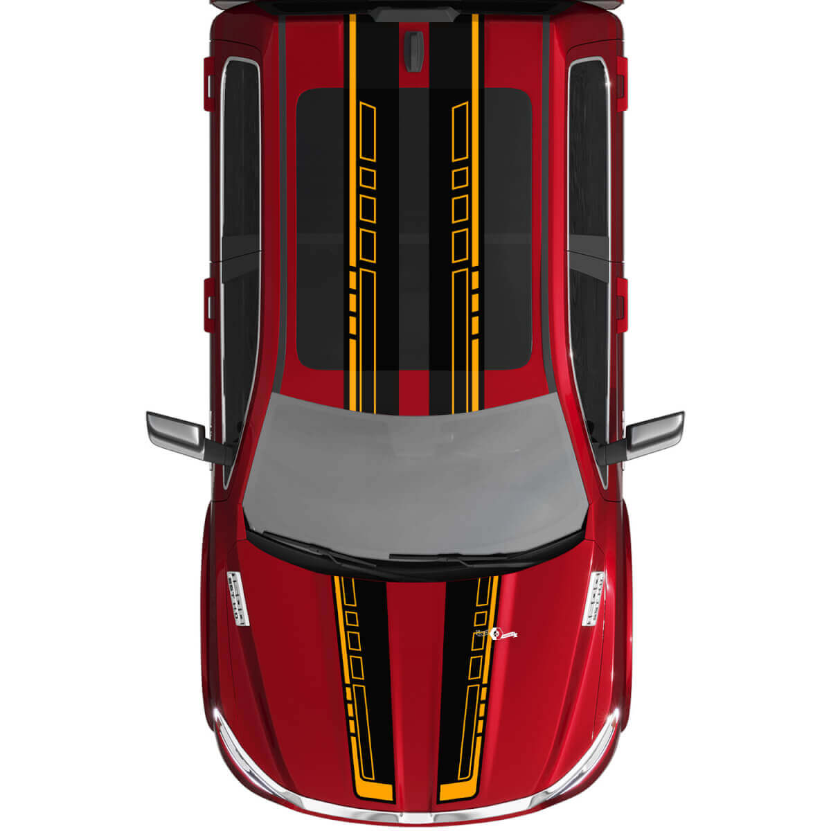 Dual Stripes Rally Vinyl Decals Stickers Graphics for Dodge RAM 1500 TUNGSTEN