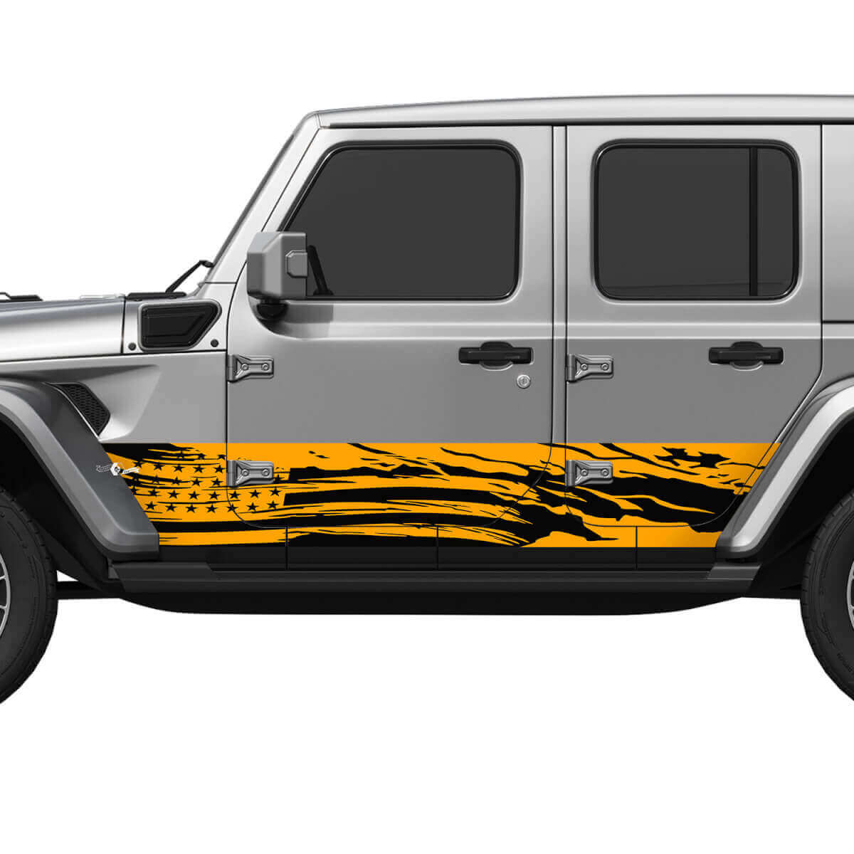 US Distressed Flag Splash Side Doors Vinyl Decal Sticker for Jeep Wrangler