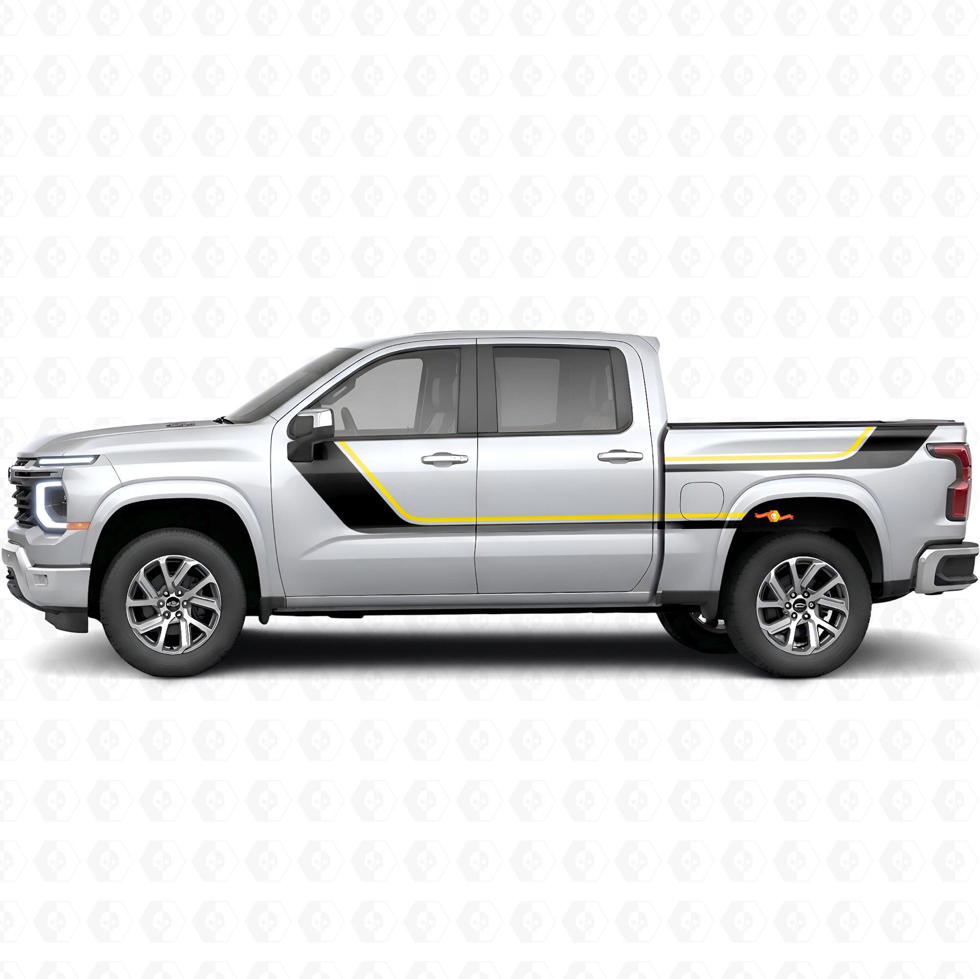 Sweeping Upper Accent Door & Bedside Vinyl Stripes for Chevrolet Silverado 1500 Next Generation 2027