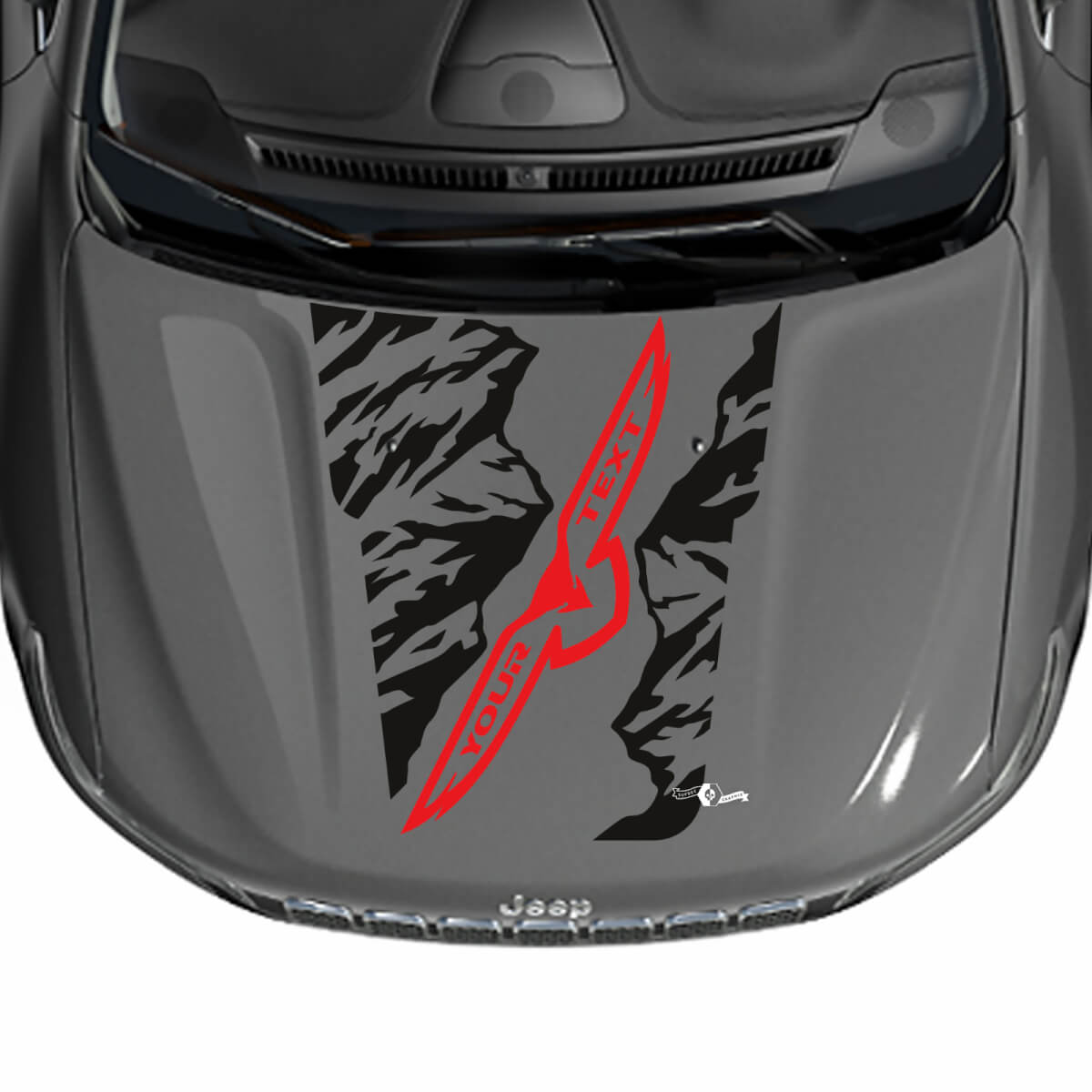 Mountains Eagle Hood Vinyl Decal Sticker Graphic for Jeep Cherokee Trailhawk