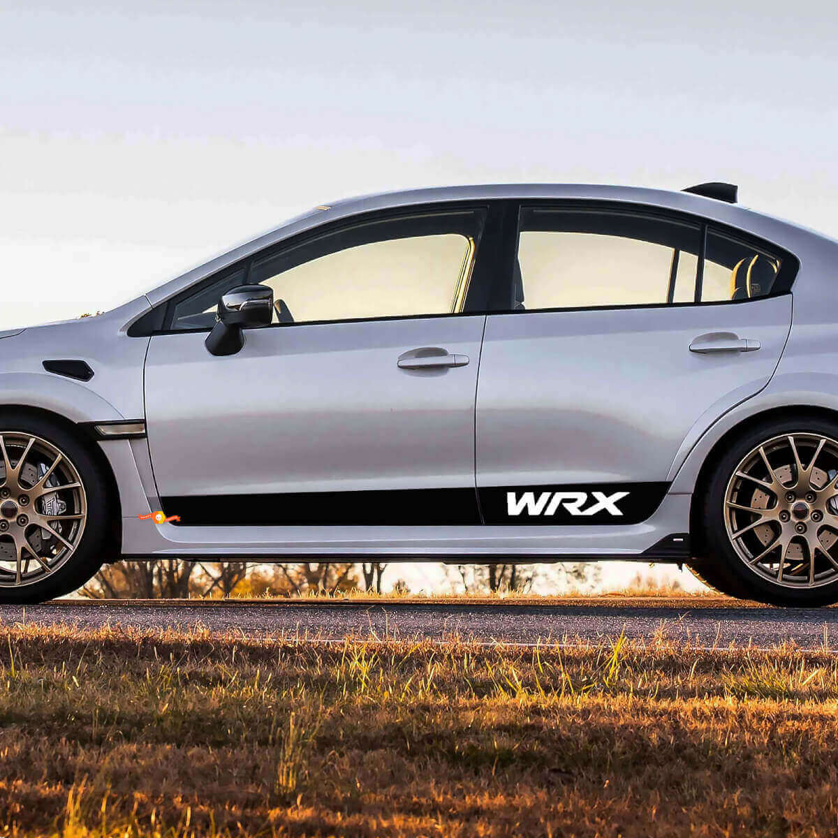 Pair Rocker Panel Side Skirt Vinyl Body Car Stripe Racing Vinyl Decal Sticker for Subaru WRX