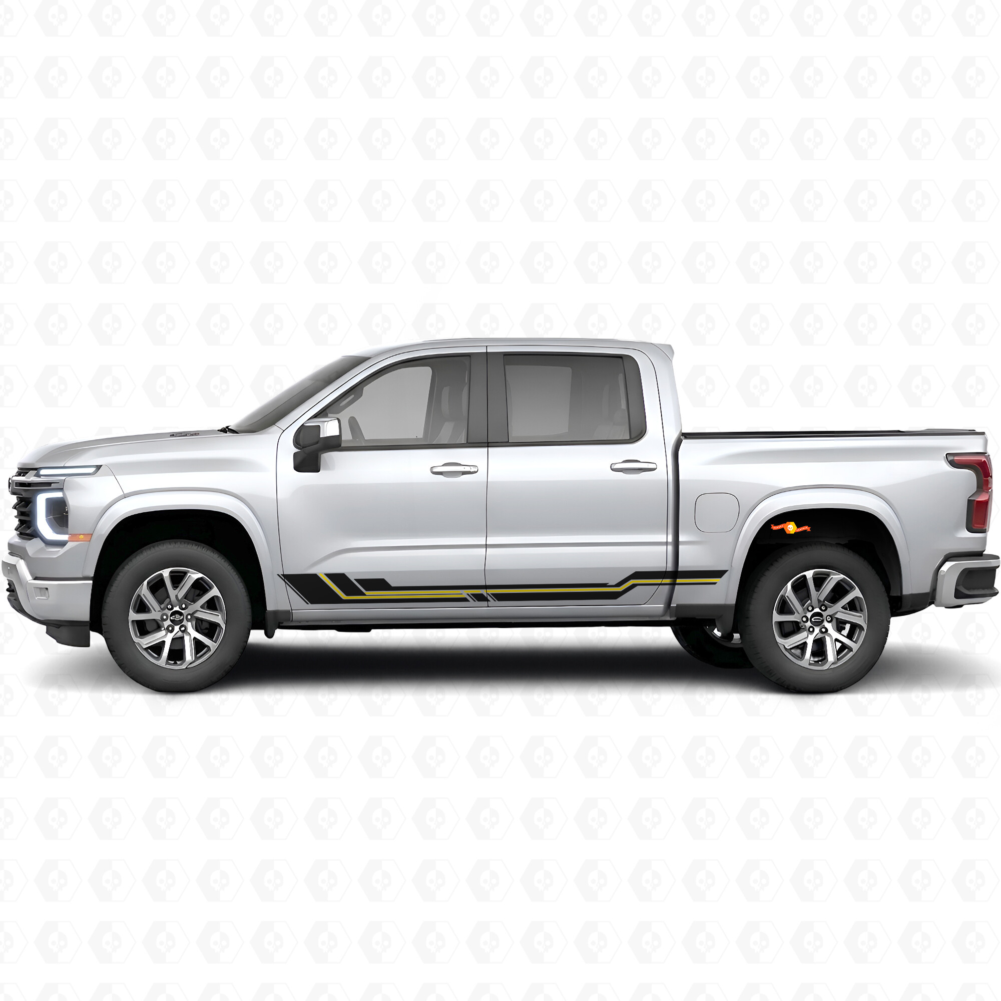 Parallel Accent Door & Rocker Panel Vinyl Stripes for Chevrolet Silverado 1500 Next Generation 2027
