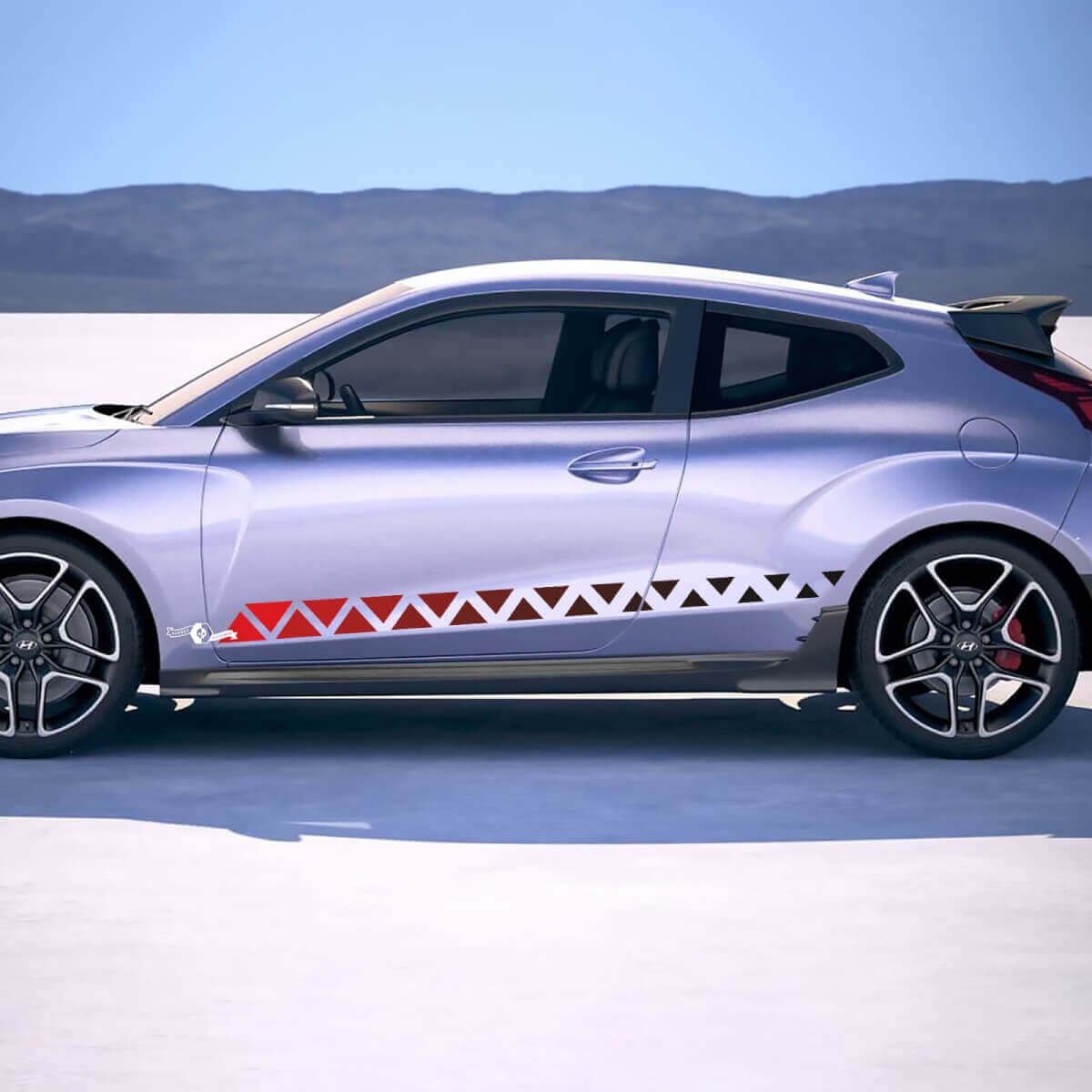 Side Racing Ornament Stripes Vinyl Stickers Decal fit to Hyundai Veloster