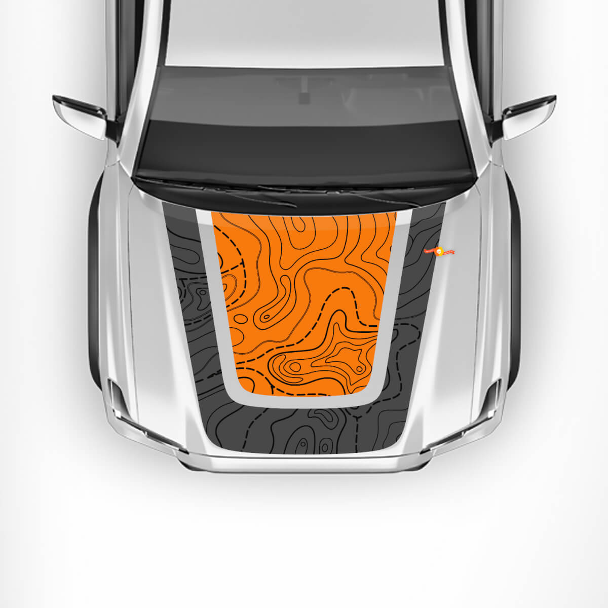 Toyota Tacoma Vintage Stripes Topographic Map Side Hood Tailgate decals Stickers