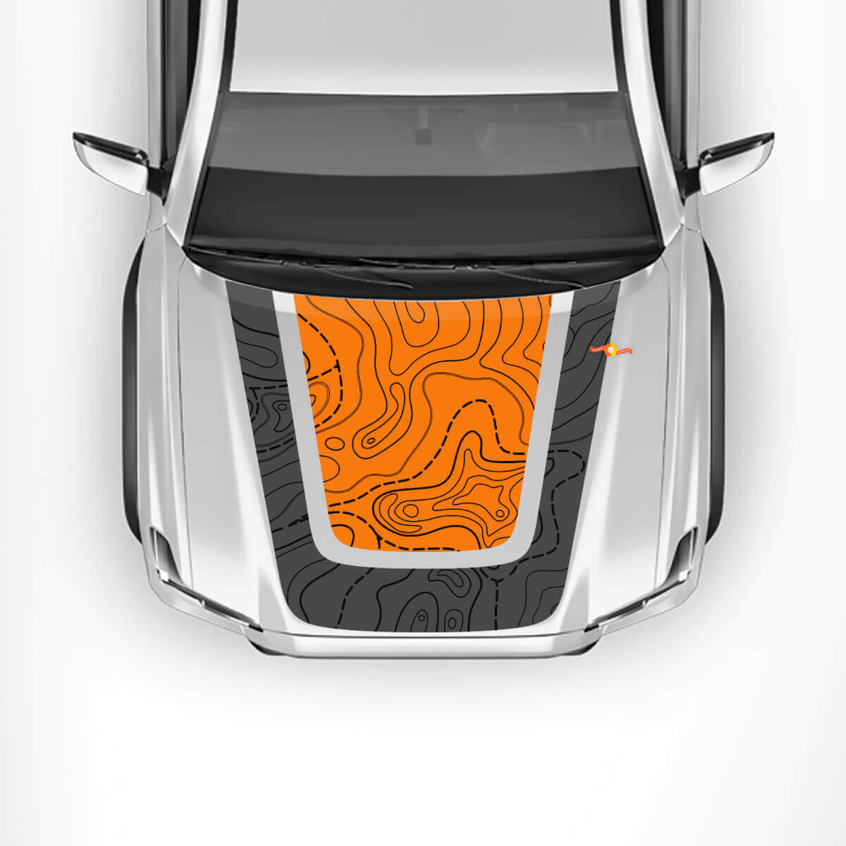 Toyota Tacoma Vintage Stripes Topographic Map Side Hood Tailgate decals Stickers