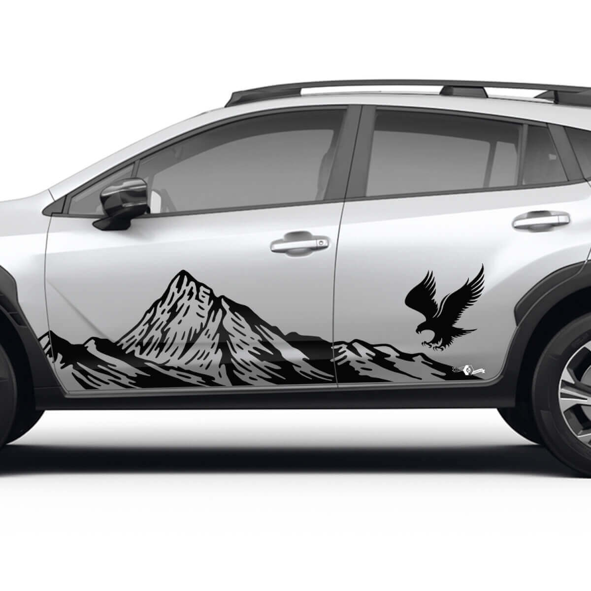 Side Doors Landscape Mountains Eagle Vinyl Decal Graphic Sticker for Subaru Crosstrek