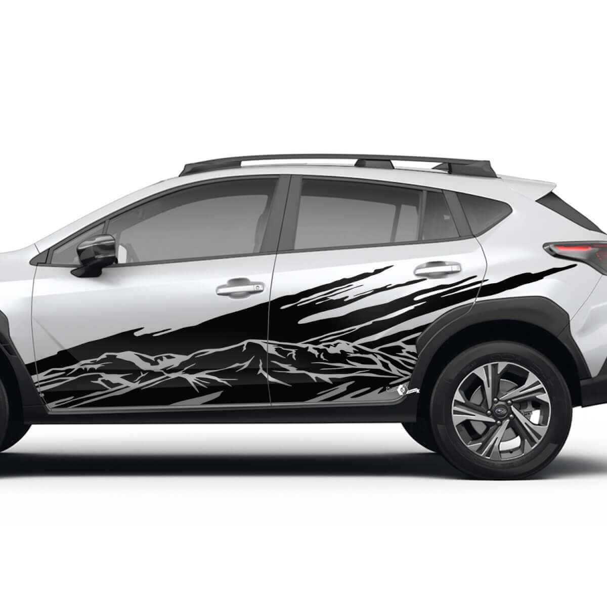 Side Doors Landscape Mountains Splash Vinyl Decal Graphic Sticker for Subaru
