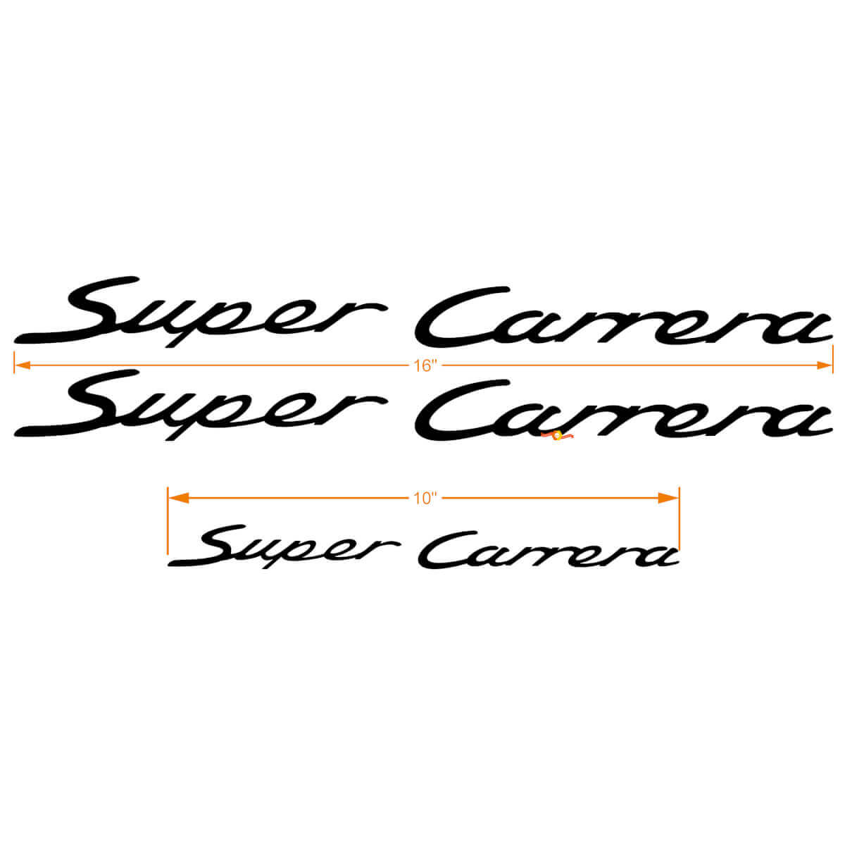 Super Carrera Rear and Side Vinyl Decal Set for Porsche