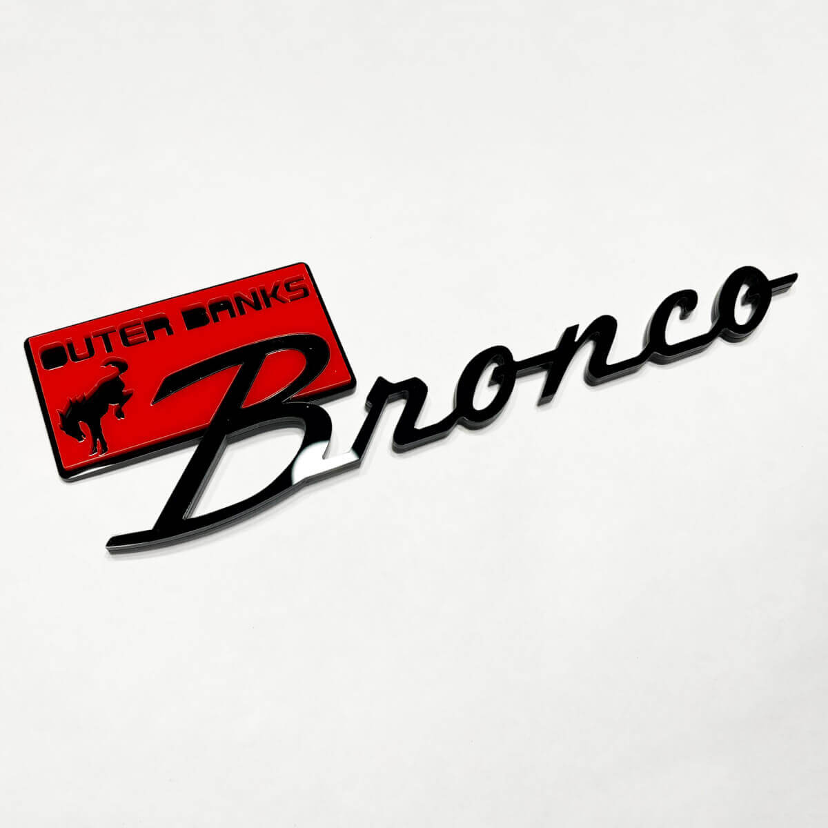 Fender Badges Tailgate Emblem 3D Badge Red vs Black for Bronco Outer Banks