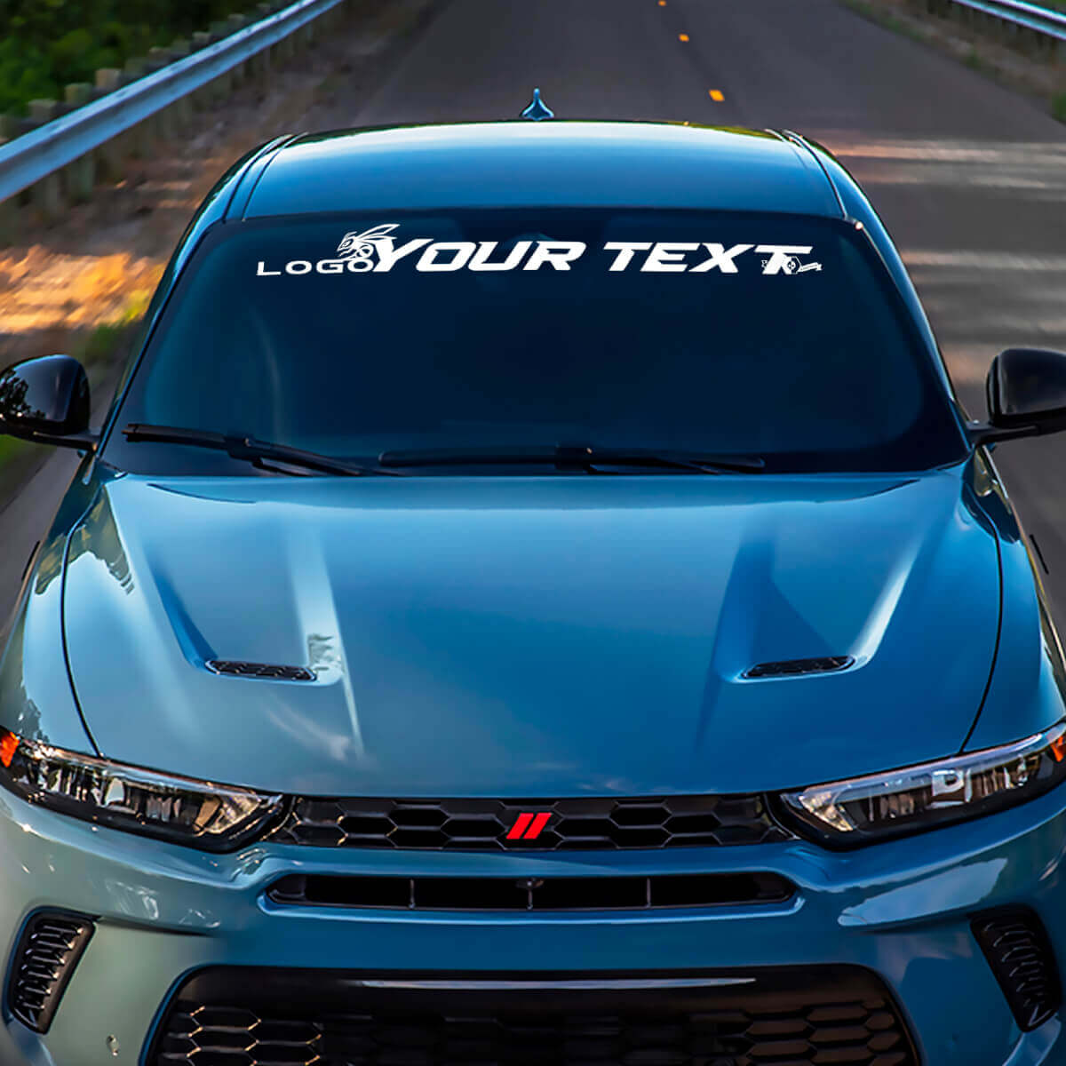 Custom Lettering and Logo Windshield Vinyl Decal for Dodge Hornet