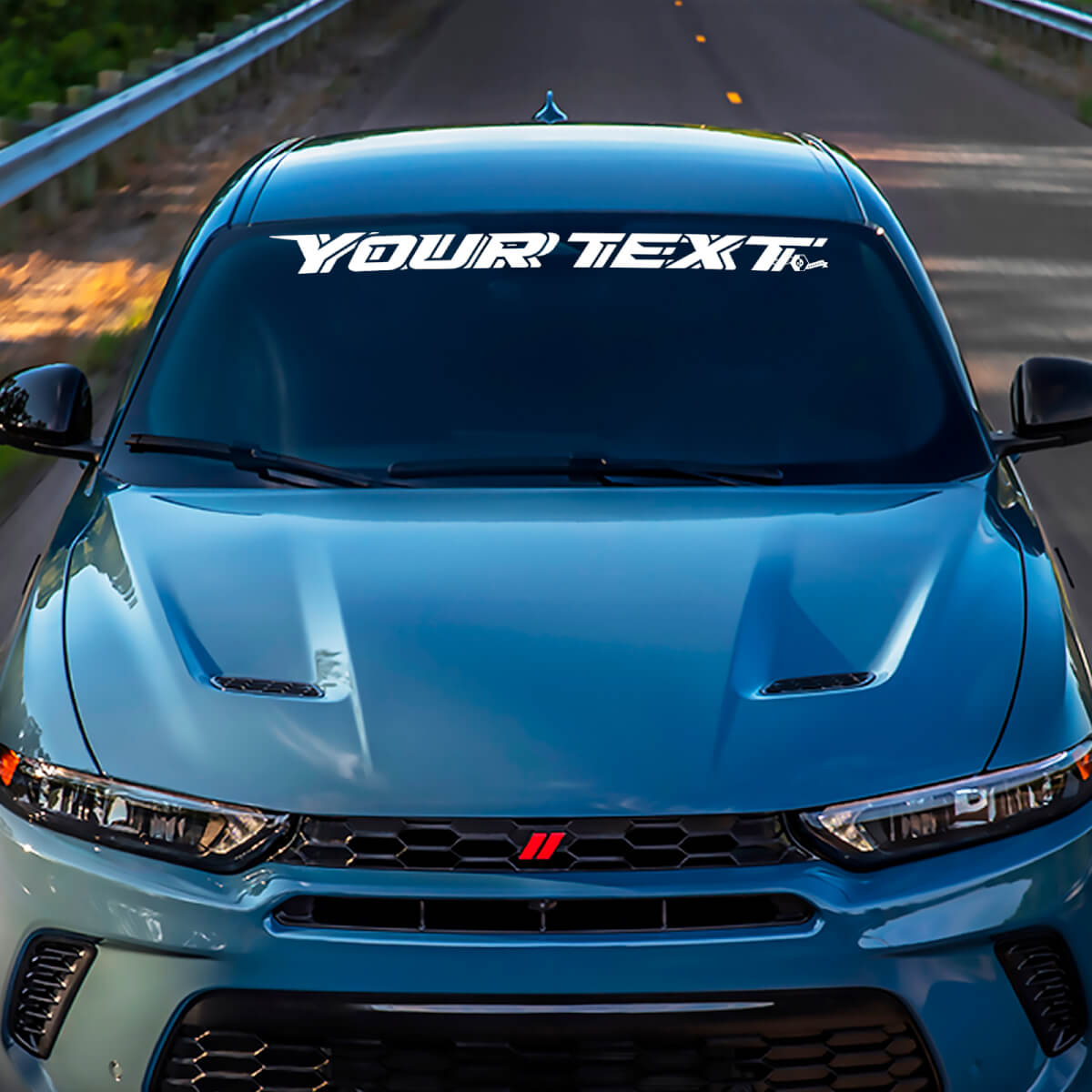 Custom Lettering 3D-style Windshield Vinyl Decal For Dodge Hornet