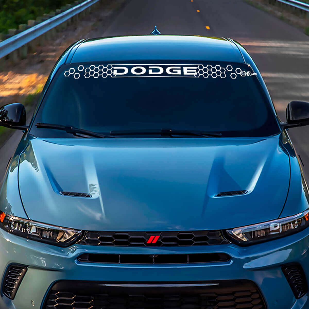 Brand Lettering Honeycomb Windshield Vinyl Decal Sticker Graphics For Dodge Hornet