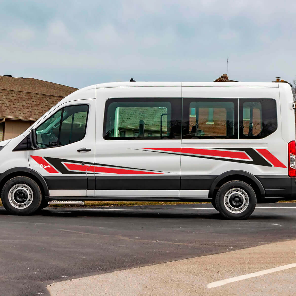 Racing Tribal Side Stripes Graphics Vinyl Decals Stickers for Ford Transit