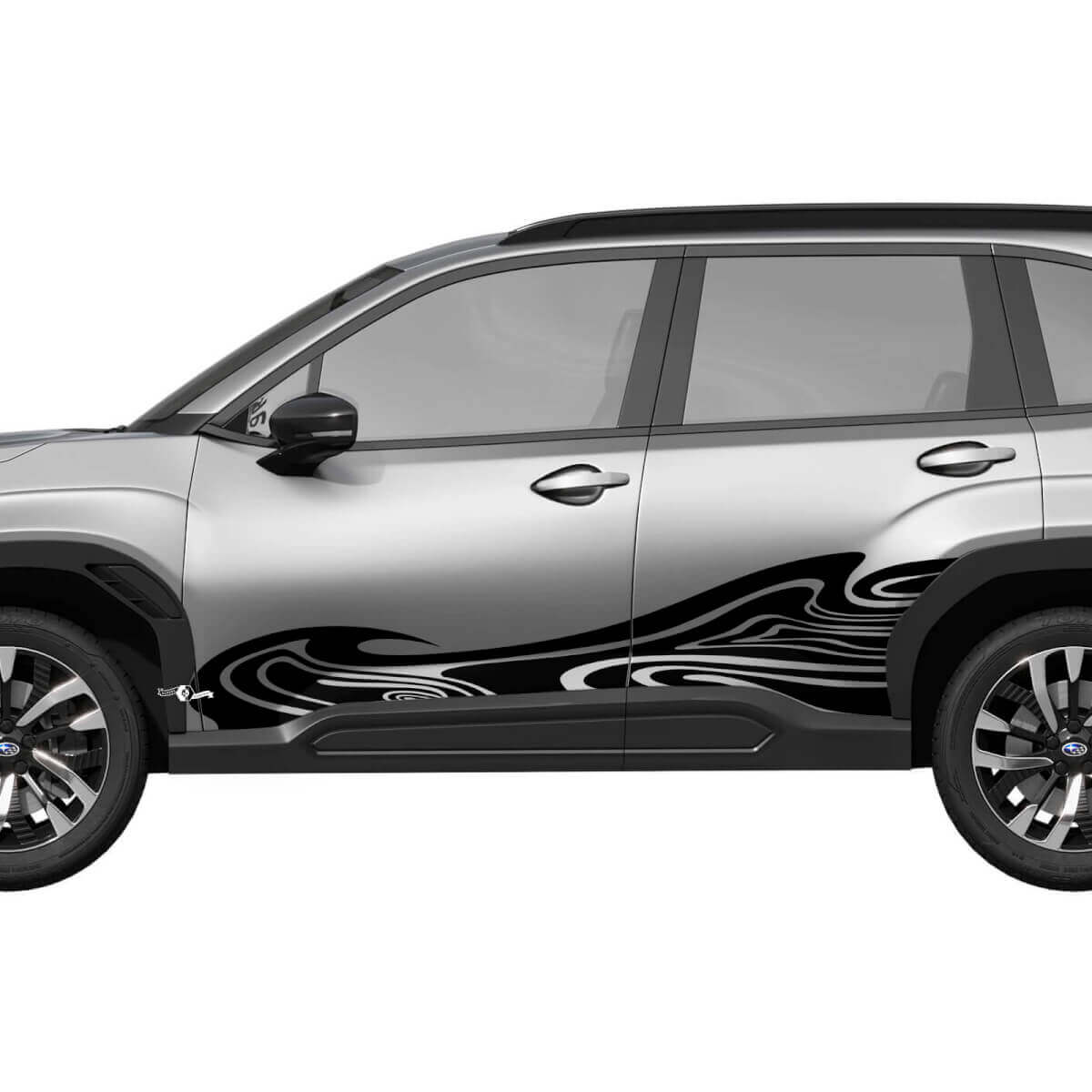 Side Doors Wave Racing Stripes Vinyl Decal Sticker for Subaru Forester 1