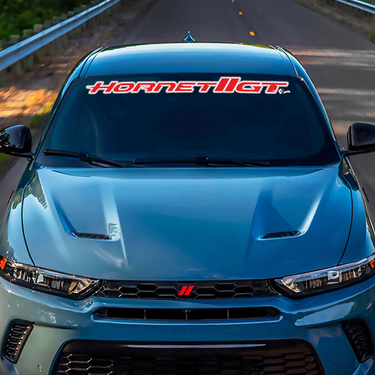 Brand Lettering Hash Outline Windshield Decal Sticker Vinyl Graphics For Dodge GT Hornet 