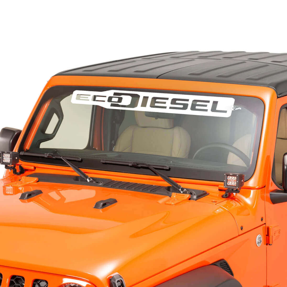 EcoDiesel Lettering Windshield Graphic Vinyl Decal Sticker 2 for Jeep Wrangler