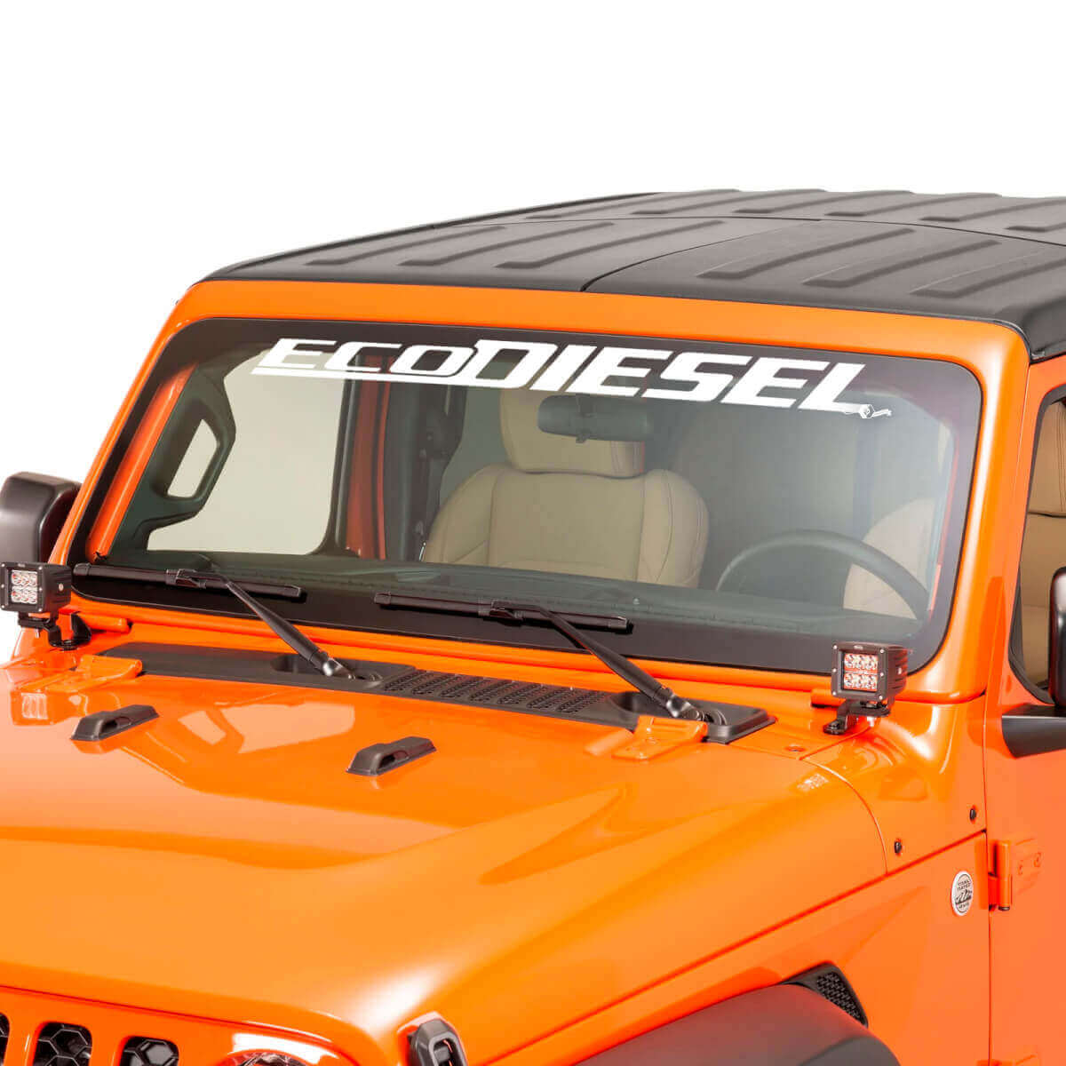 EcoDiesel Lettering Windshield Graphic Vinyl Decal Sticker 4 for Jeep Wrangler