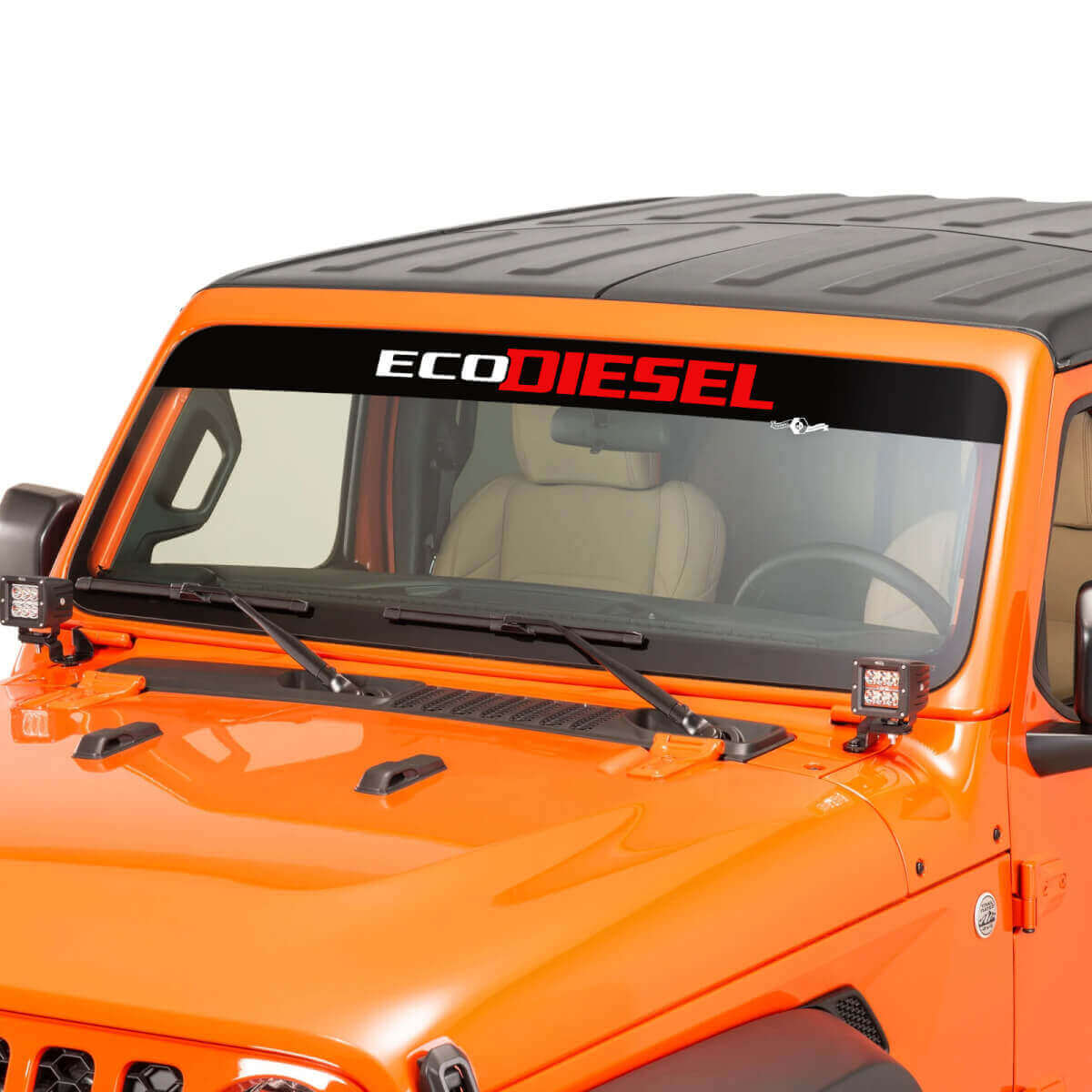 EcoDiesel Lettering Baner Windshield Graphic Vinyl Decal Sticker for Jeep Wrangler