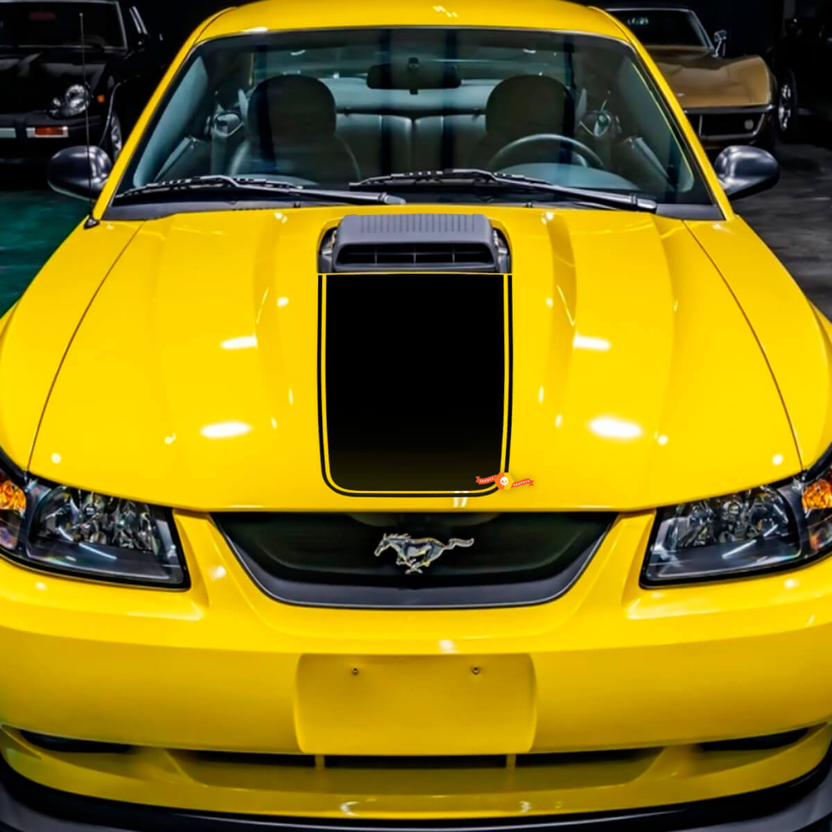 Hood Vinyl Decal Sticker 2 for Musclecar Musclecarmodel Mach 1