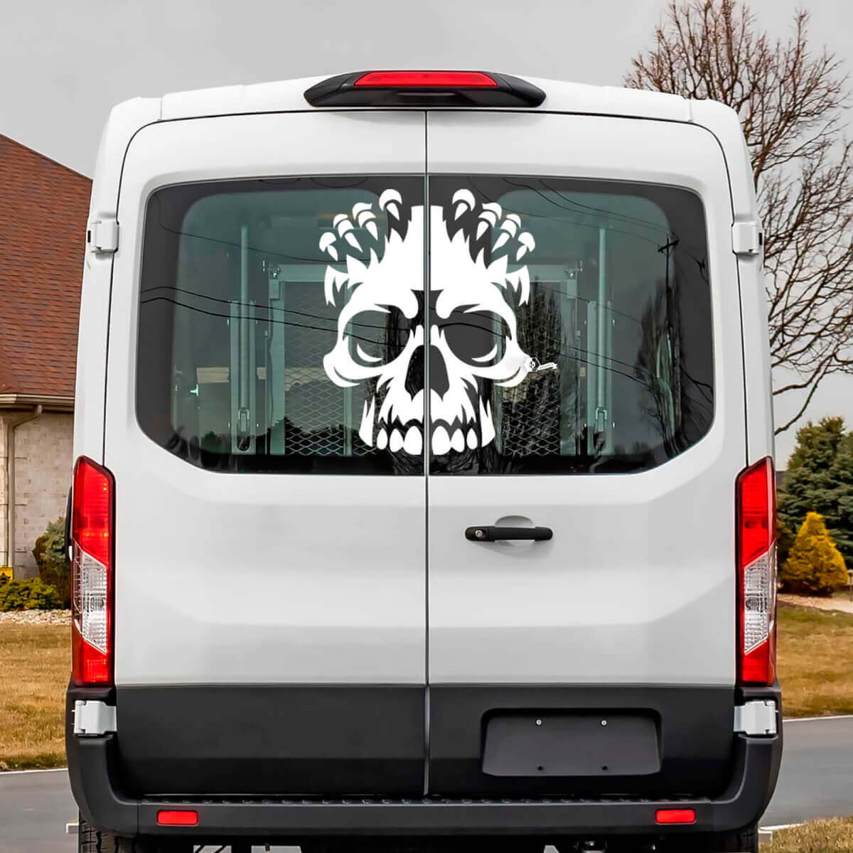 Rear Window Skull Vinyl Decal Sticker for Musclecar Transit