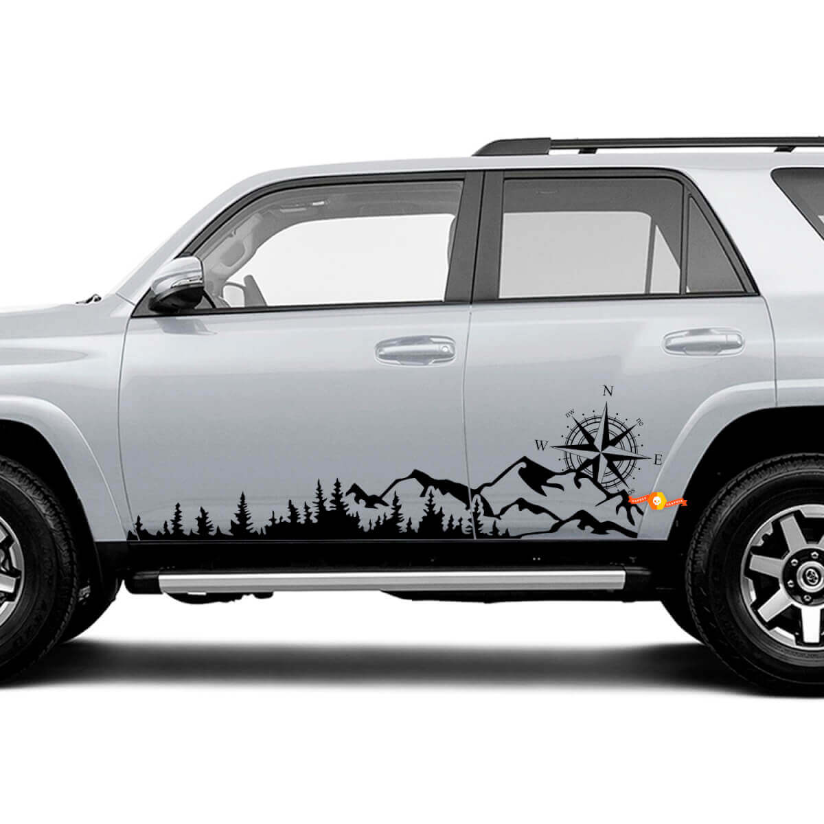 Mountains & Compass Side Vinyl Decal Kit for Toyota 4Runner Tacoma Tundra