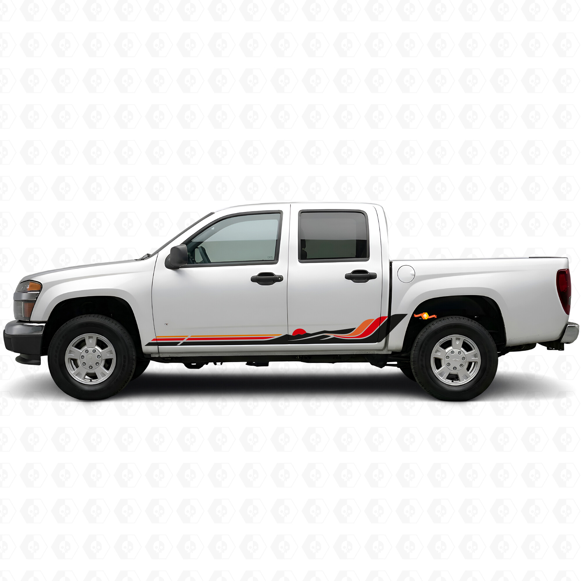 Retro Mountain Wave Door & Rocker Panel Vinyl Stripes for Chevrolet Colorado 1st Gen 2004-2012