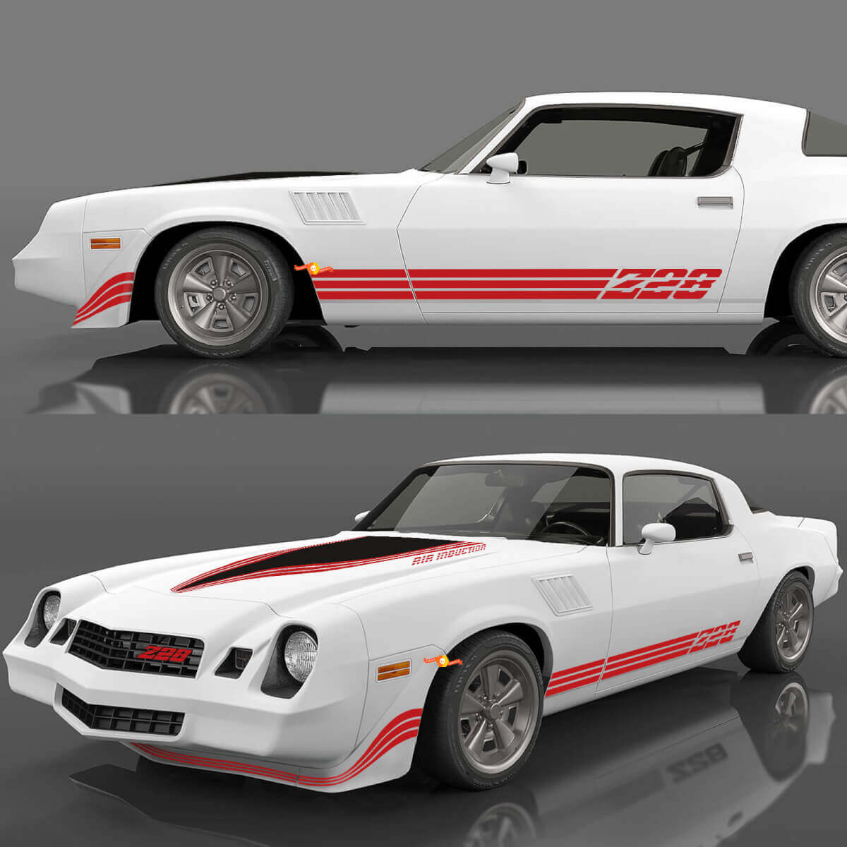 Retro Vintage Decals Sticker Stripes Kit for 1980 1981 Chevrolet Camaro Z28