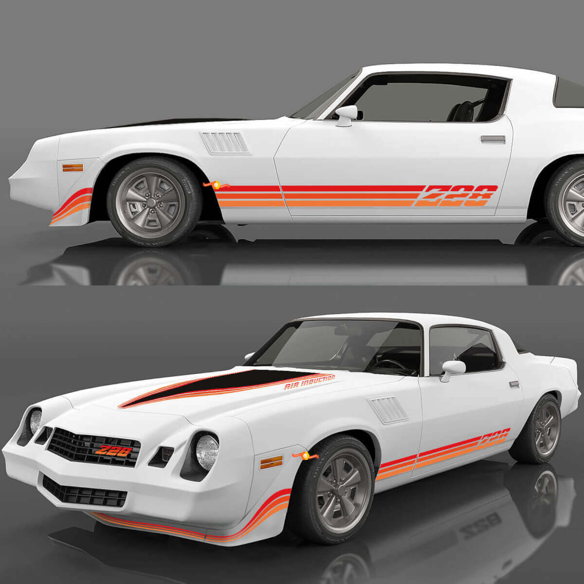 Retro Vintage Decals Sticker Stripes Kit for 1980 1981 Chevrolet Camaro Z28 2