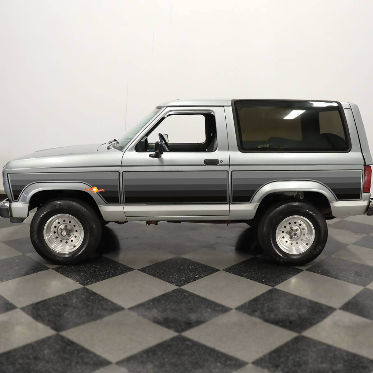 Retro Grey Shadows Vintage Side Stripes Vinyl Decal Sticker for Ford Bronco