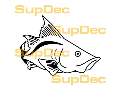 Fish Outline Decal Sticker for Hood #002