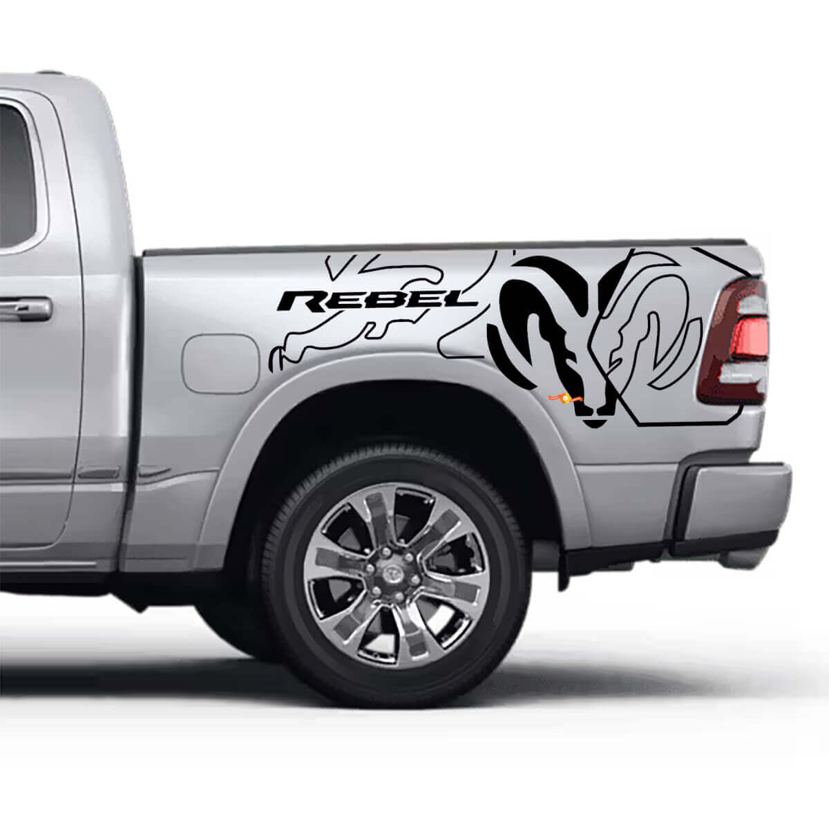 Bedside Rebel Stickers Decals side graphics for Dodge RAM Rebel